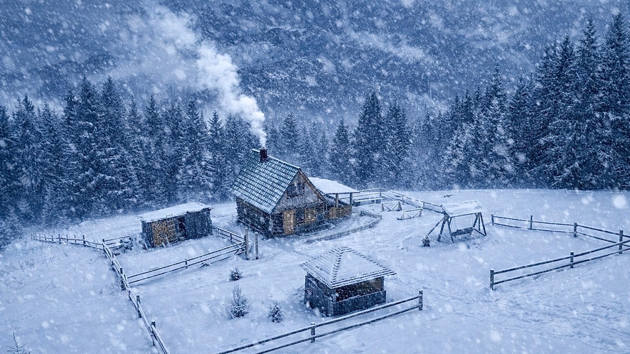 Snowstorm Survival: Alone in a Mountain Cabin