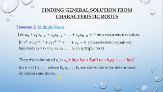Recurrence Relations - Characteristic Root Method - Homogenous Solution