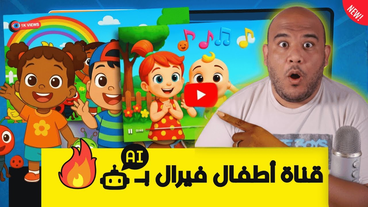 صنعت قناة أغاني أطفال بالذكاء الاصطناعي… وصارت ترند عالمي! 🌍🔥