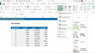Conditional Formatting for Variances 2
