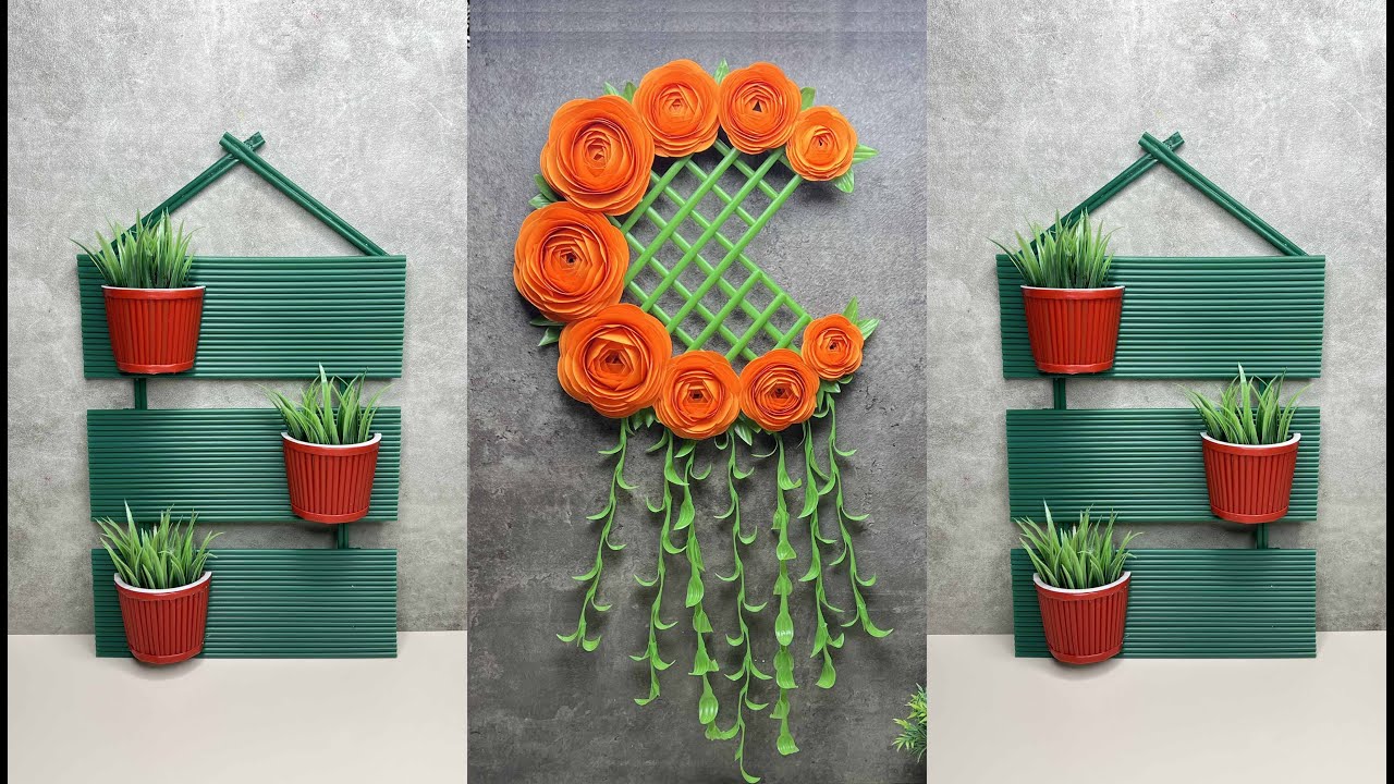 Membuat Hiasan Dinding dari Sedotan yang Mudah / Kerajinan dari Sedotan Plastik / Straw Craft Ideas