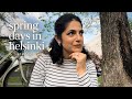 A Spring workday in Helsinki 🌿 یک روز بهاری زندگی من در هلسینکی  | cycling, makeup &amp; picnic vlog