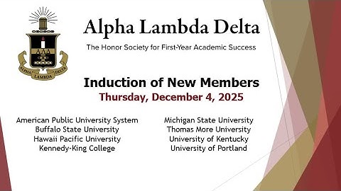 Alpha Lambda Delta Induction Ceremony
