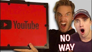 PewDiePie Unboxing 100 MIL YouTube AWARD!! (REACTION)