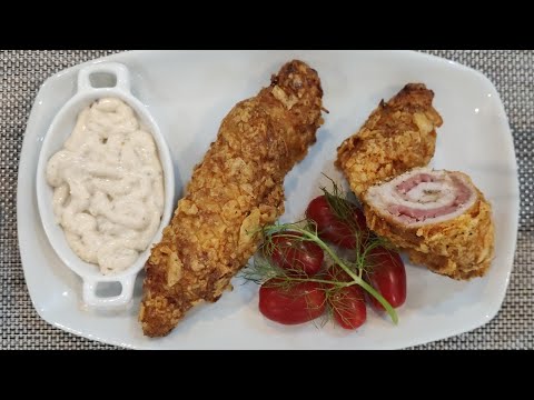 رولي-الدجاج-المحشي-بالجبن-والمرتديلا-وصفة-رائعة-و-سهلةfilet-de-poulet-roulé-au-fromage-et-mortadelle