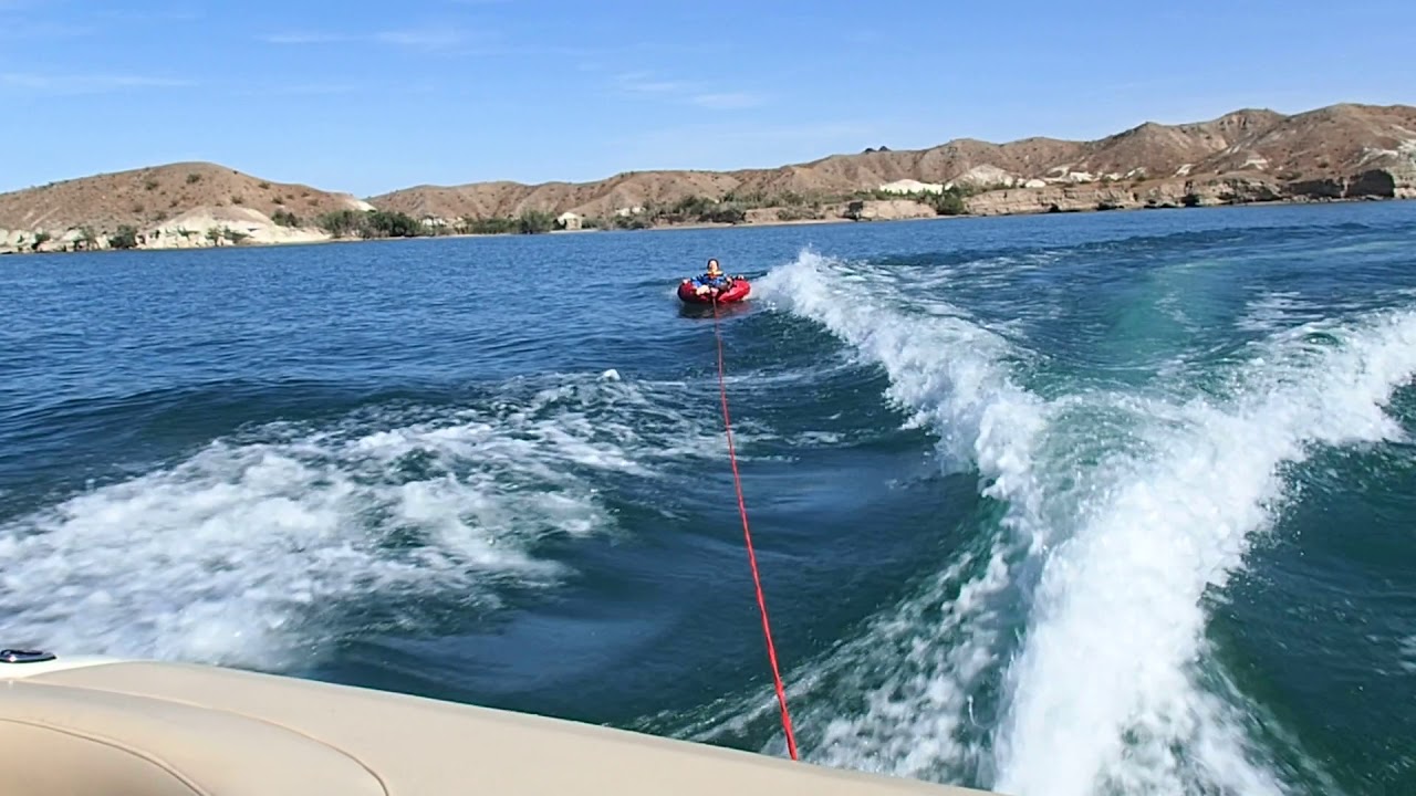 Tubing Fun From the Back of a Sea Ray 21 Small Boat Lake Havasu City