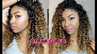 Hair Hack Heatless Curls Using Straws No Damage Sccastaneda