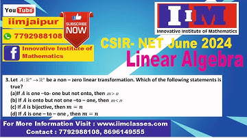 CSIR NET - JUNE 2024 (LINEAR ALGEBRA) #netjrf  #linearalgebra #csirnet #csirnet2024 #iitjam