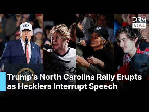 MOMENTS: Trump's North Carolina Rally Erupts as Hecklers Interrupt Speech and Security Steps In|AC1B