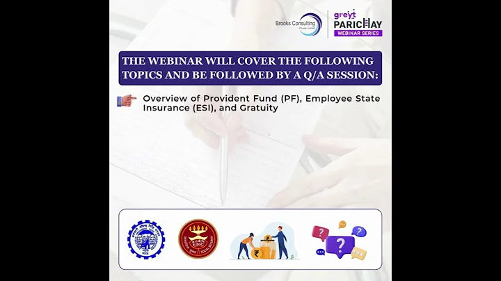 📢 Join the webinar on PF, ESI & Gratuity with CA Ruchika Bhagat, MD, Brooks Consulting!