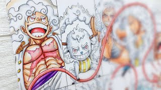 Gear 5 Special Drawing Strawhat Crews As Sun God Nika One Piece ワンピース Version 2