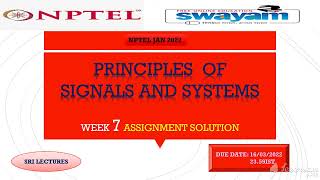 💥💥100%💥💥 WEEK 7 🔥🔥PRINCIPLES OF SIGNALS AND SYSTEMS ASSIGNMENT SOLUTION🔥🔥