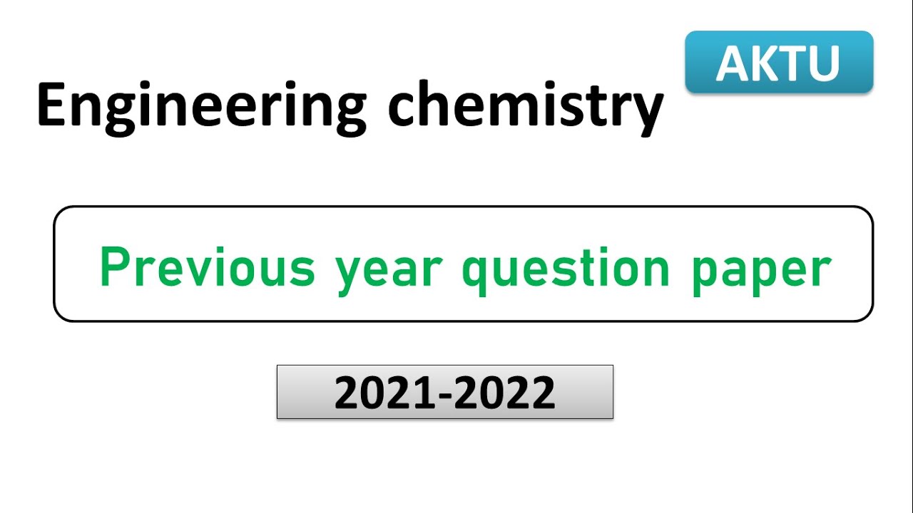 Engineering chemistry previous year paper || AKTU || 2021-2022 - YouTube