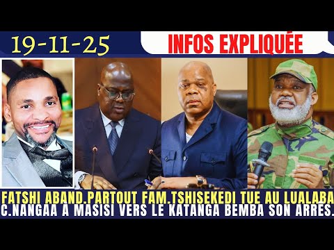 FATSHI LACHÉ PARTOUT FAMIL SHISEKEDI BAZOBOMA NA LUALABA C NANGAA AVANCE À MASISI DIRC KATANGA BEMBA