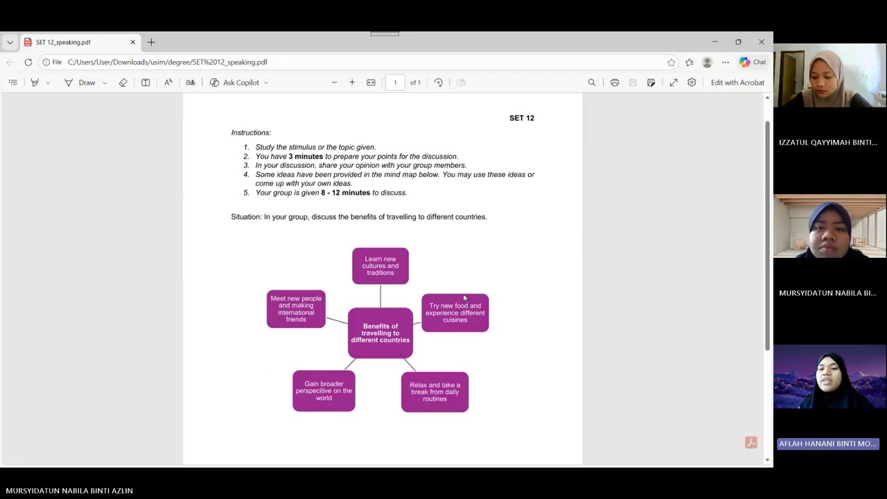 SPEAKING TEST ENGLISH 2 GROUP 2 2025/2026