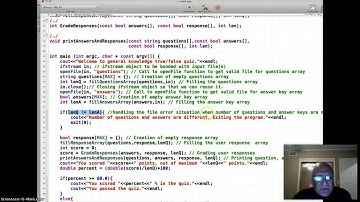 C++ Program: Grading True/False Quiz Part 6 of 6