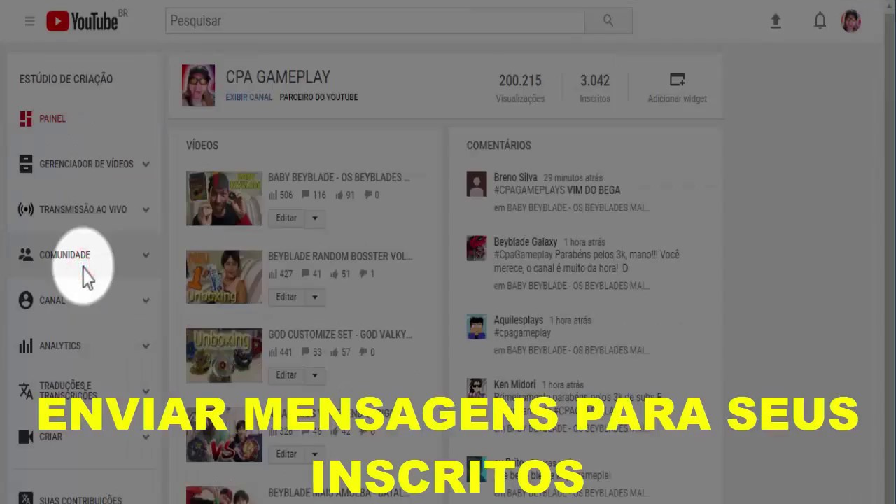 COMO DEIXAR AS SUAS INSCRIÇÕES PUBLICAS OU PRIVADAS (RECEBER OU ENVIAR MENSAGENS PELO YOUTUBE)