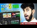 Top 5 Best FREE 🔥 Video Editing Softwares ⚡ *NO Watermark* [2024] Basic to Advance