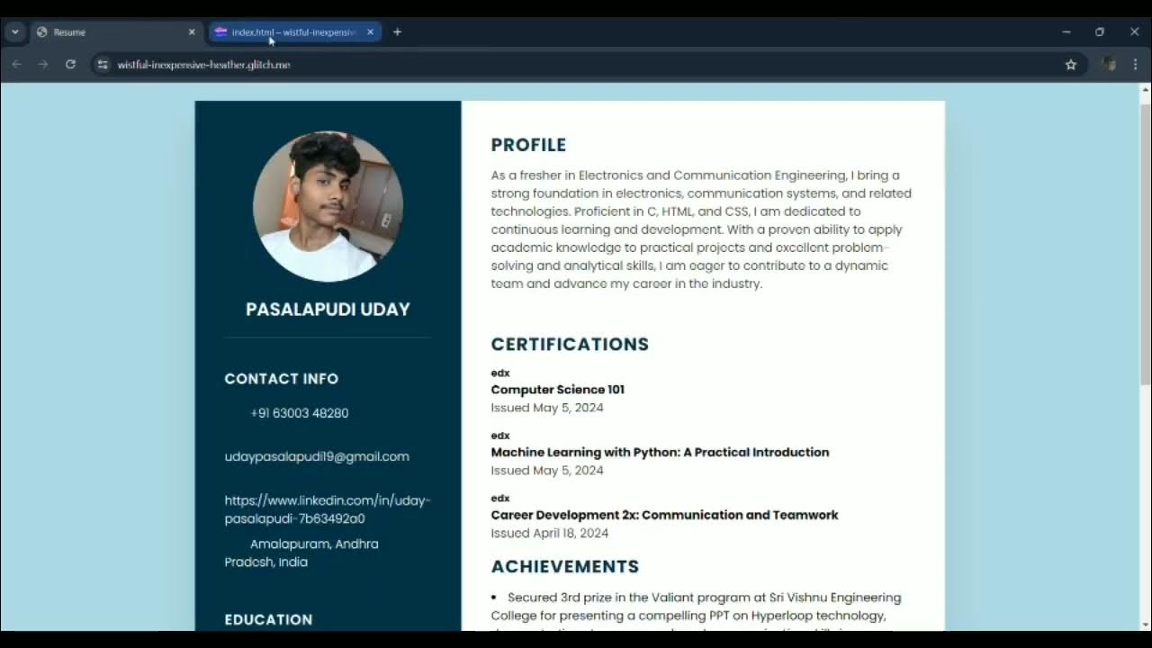 How to create a RESUME using html and css - YouTube