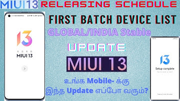 MIUI 13 First Batch Device List And Release Date | MIUI 13 Global Stable Rom | Tamil