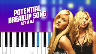 Aly & AJ - Potential Breakup Song (Piano tutorial)