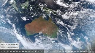 July 2026 monthly weather satellite timelapse, Australia & New Zealand weather