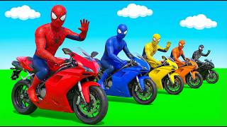 Spider-Man vs All Superheroes – CRAZY Motorcycle Race (Insane Ending!)