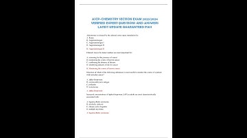 ASCP CHEMISTRY SECTION EXAM 20232024 VERIFIED EXPERT QUESTIONS AND ANSWERS LATEST UPDATE GUARANTEED