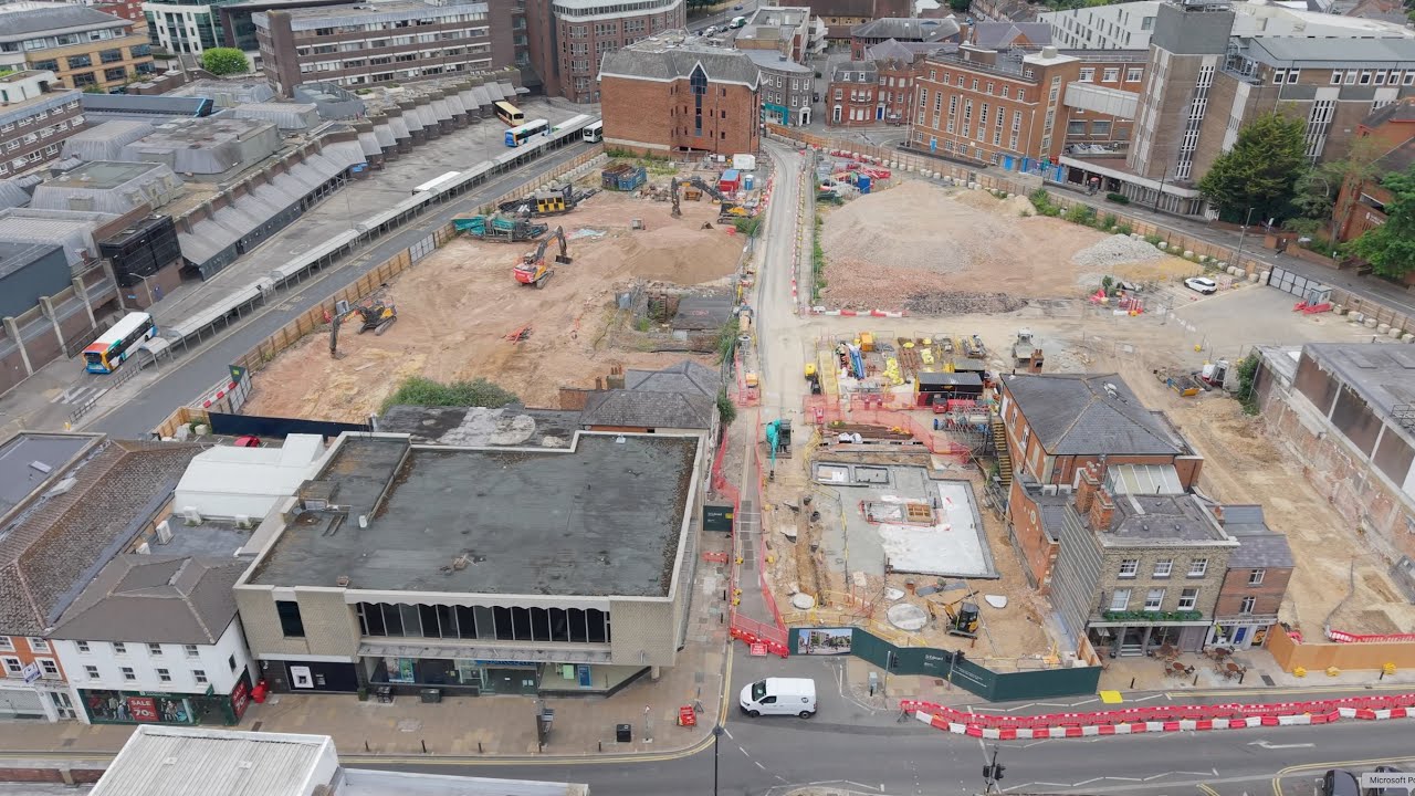 Guildford North Street Redevelopment | June 2025 Drone Update | progress for an aerial viewpoint