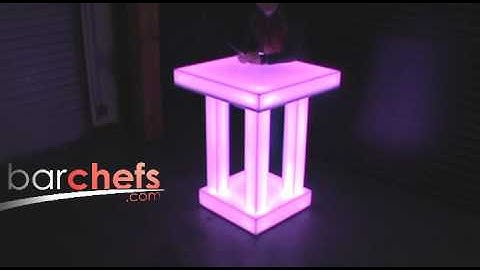 Quad Column Light up LED table base and table top