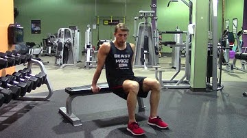 Bench Dips with Knees Bent - HASfit Triceps Exercise Demonstration - Tricep Exercises