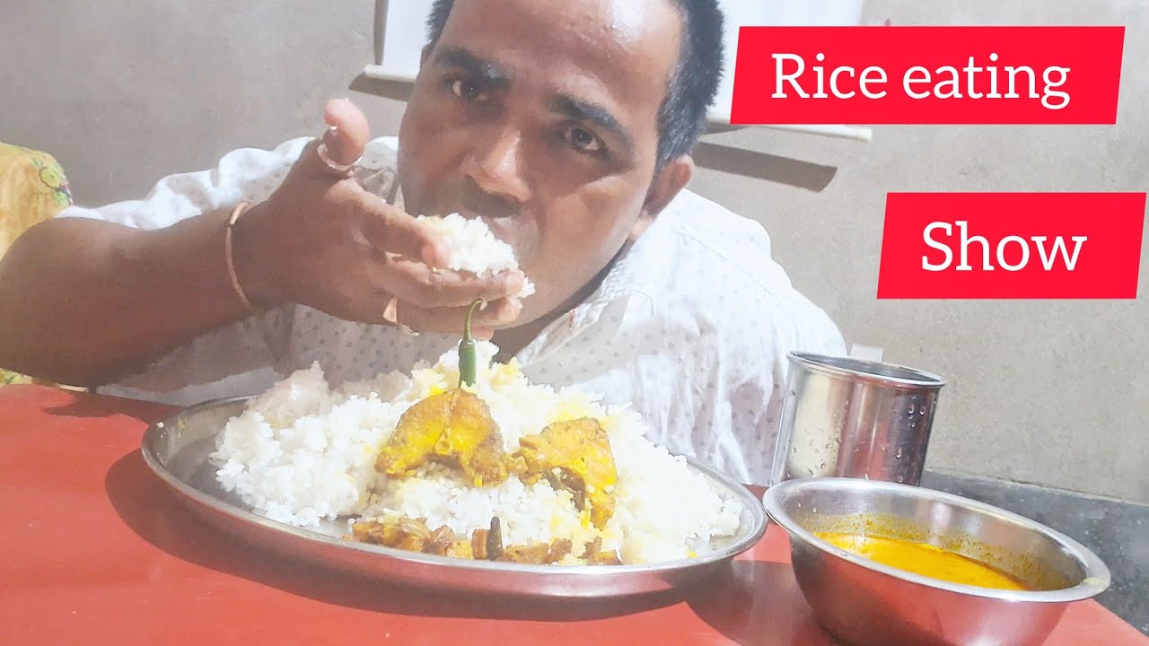 asmr eating!!spicy rui macher curry alu baja white rice!!akshay eating ...