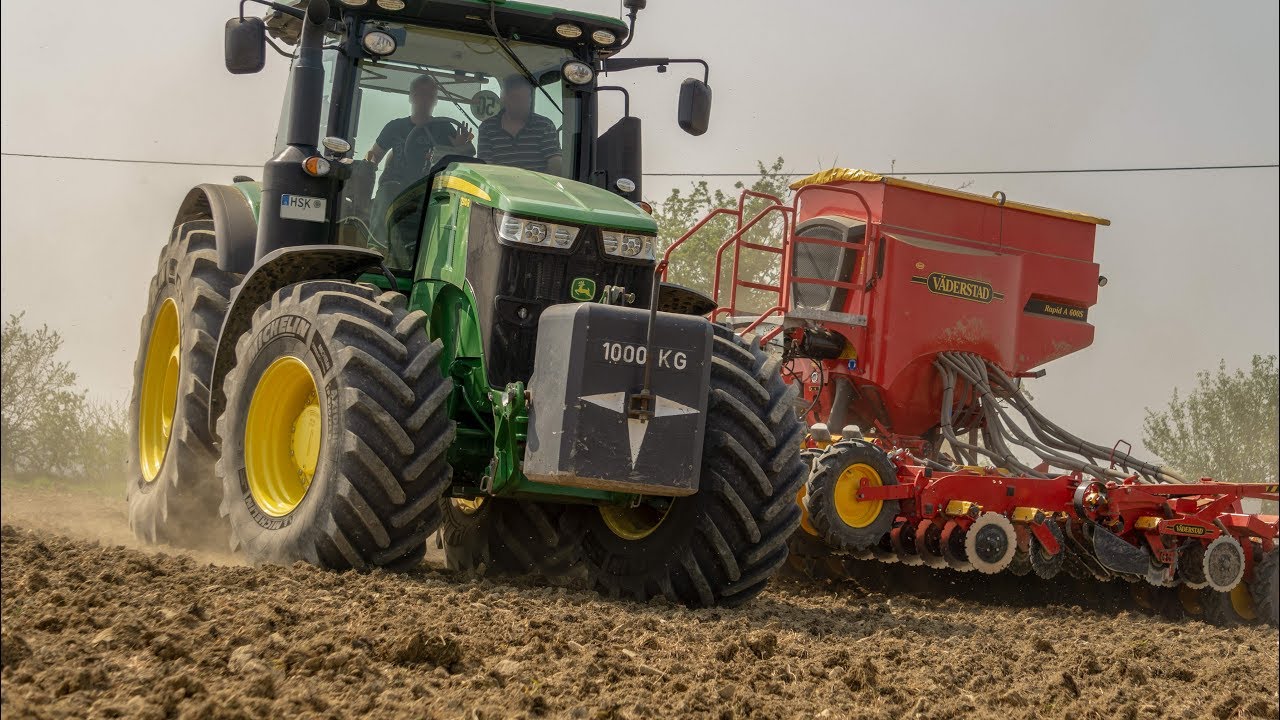 Bodenbearbeitung/Maisdrillen | John Deere 8320R / 7310R | Väderstad Rapid A 600s