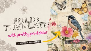 🌸 Junk Journal Folio Template & Tutorial | Summer Printable Kit from My Junk Journal Subscription 🐦