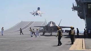 UK F-35 Jets operate from HMS Queen Elizabeth in the North Sea