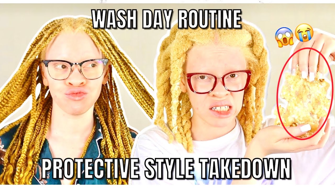 2-months-of-shedding-protective-style-takedown-wash-day-routine-youtube