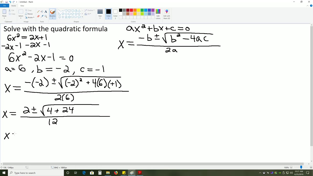 2x 2 5 Quadratic Formula