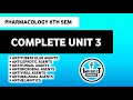 Antitubercular | Antifungal | Antiviral | Antimalarial Agents | Unit 3 Pharmacology 6th Semester 