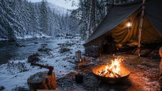 Snow Camping in a Cozy Winter Cabin ❄️🔥 | Realistic AI Winter Ambience screenshot 1