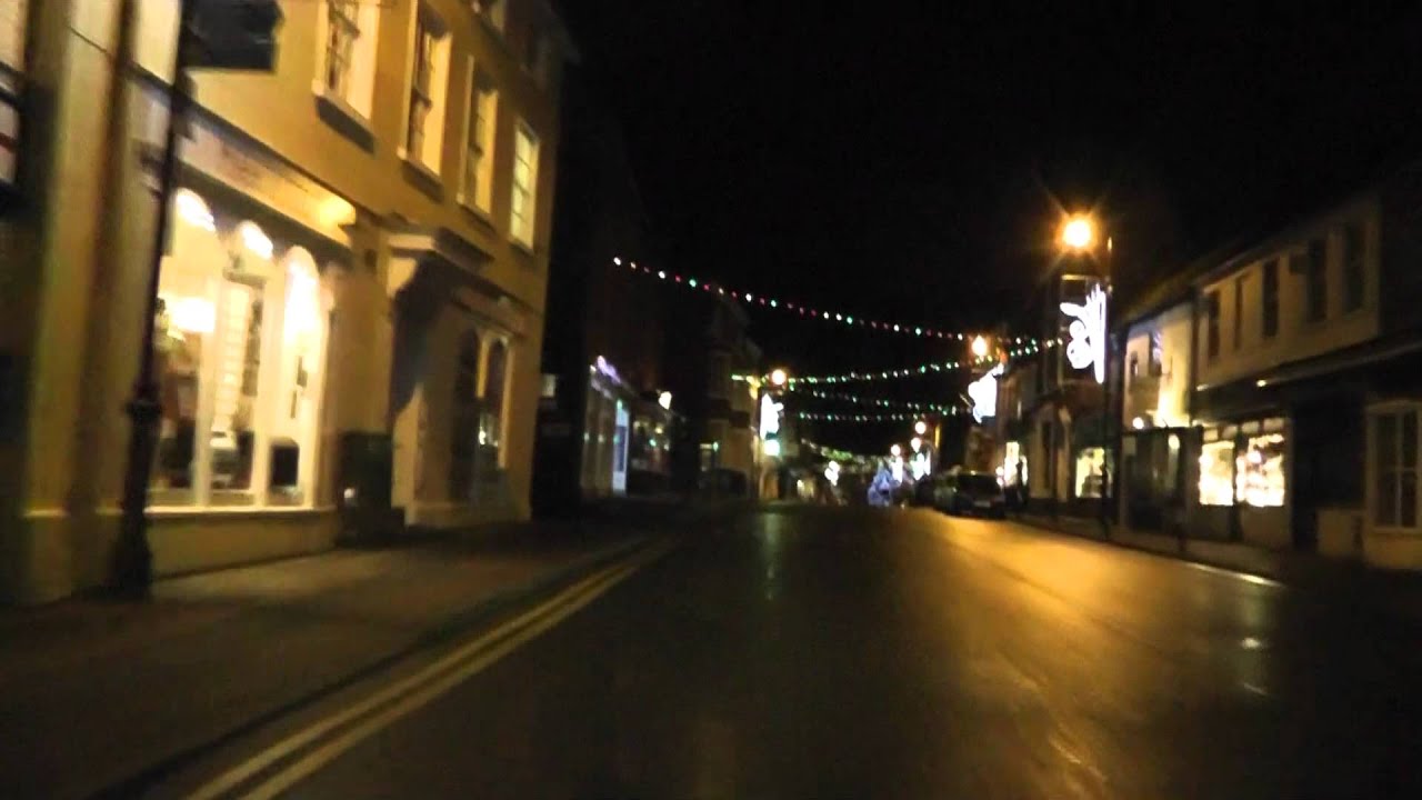 Driving At Night Along Worcester Road, High Street & Broad Street