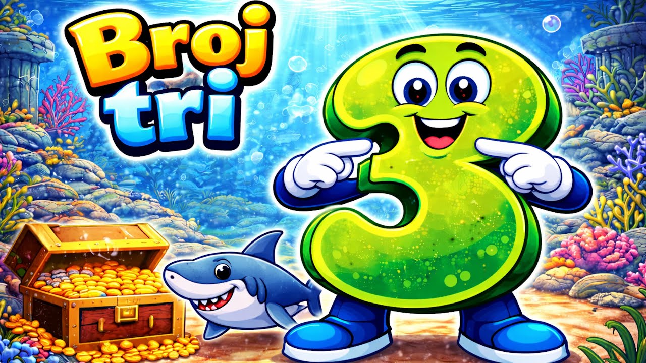 Broj tri 🟢 | Učimo da brojimo do 3 | Crtani za djecu