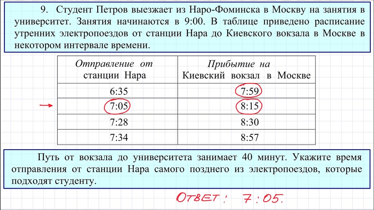 ГВЭ по математике для 9 класса #9