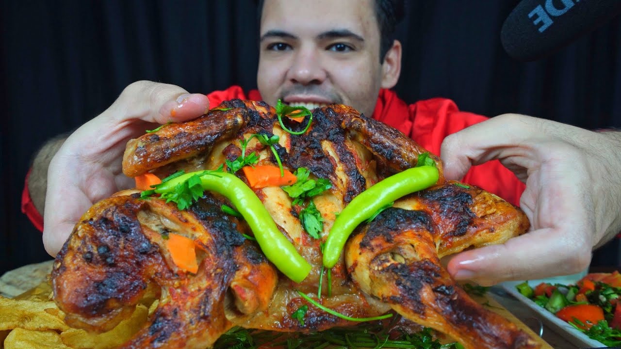 أصوات الأكل | فراخ مشويه الحاتي  |  ASMR GRILLED CHICKEN Eating Sounds
