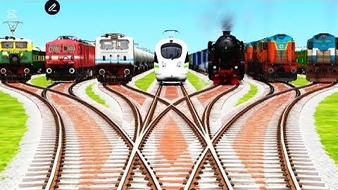 SEVEN RAILGADI 🎁CROSSING AT DAIMOND RISKY RAILROAD TRICKS/trainz simulator