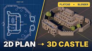 Lumbridge Castle from RuneScape: 2D Plan to 3D in Blender (OSRS) | flatcad Tutorial 2