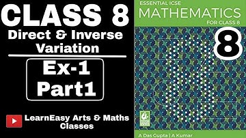 Direct & Inverse variation- class 8[Ex-1 part 1]