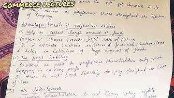 merits and demerits of preference shares || class 11 business studies