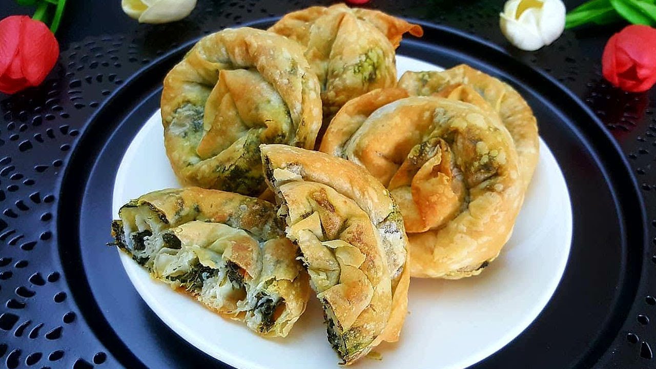 Hazır yufkadan ıspanaklı gül böreği 🔝 Kolay börek tarifleri YouTube
