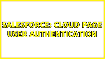 Salesforce: Cloud page user authentication