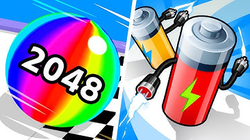 Ball Run 2048 VS Battery Run - All Level Gameplay Android,iOS - NEW APK GIGA UPDATE